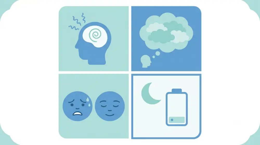 Infographic of common concussion symptoms grouped into physical, cognitive, emotional and sleep categories