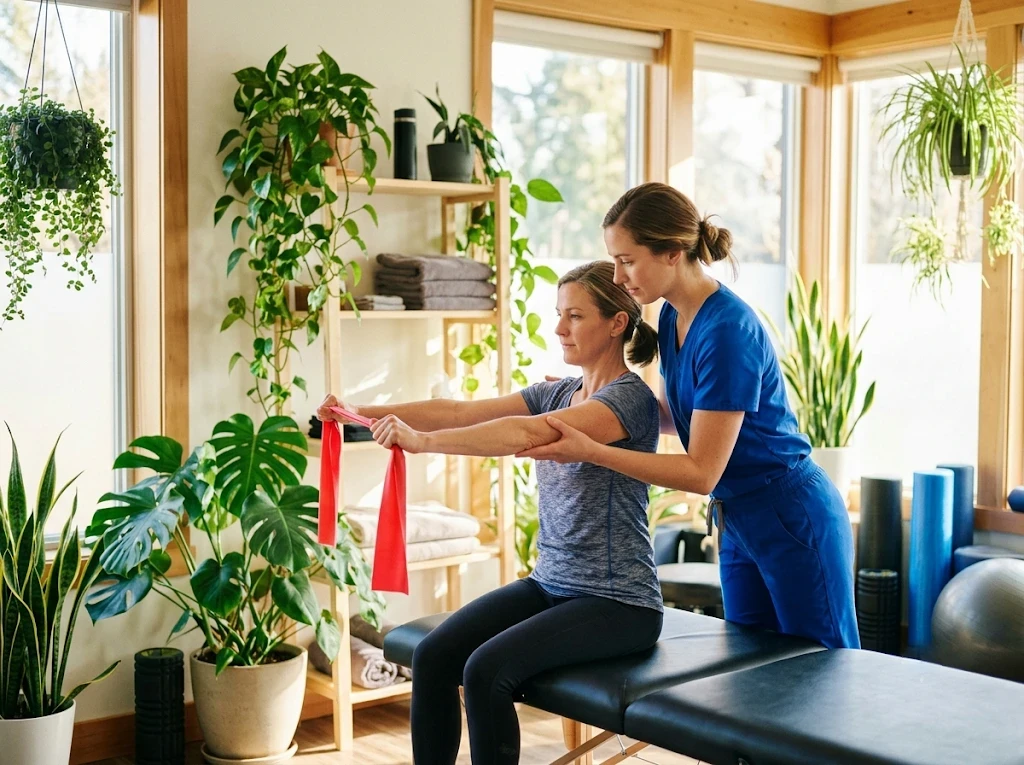 Physiotherapist conducting an initial assessment with a patient at Sterling Physiotherapy Hamilton